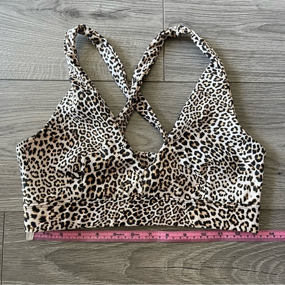 Skatie x Salty Blonde Leopard Print Exercise Bra Top - Picture 4 of 4